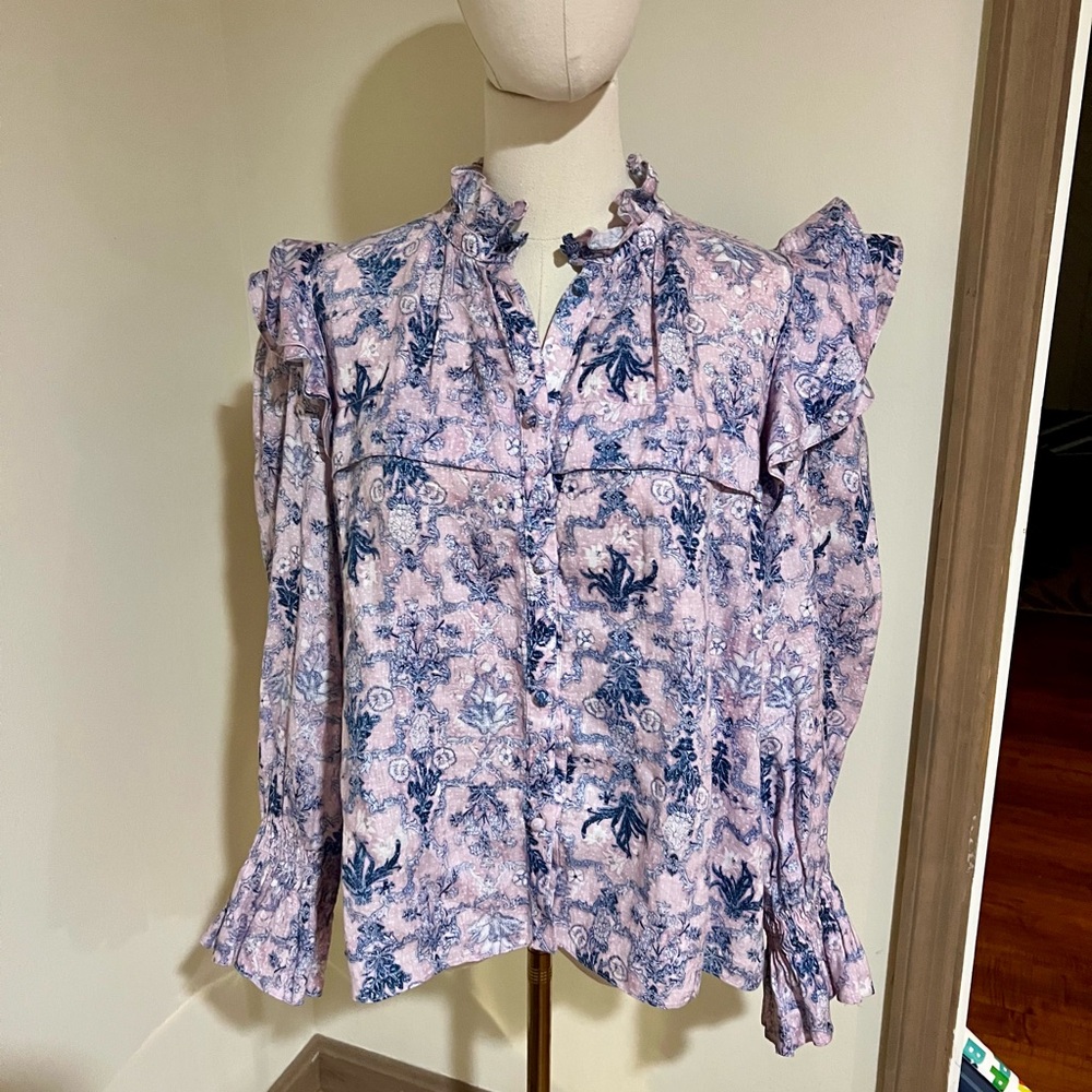 Isabel Marant Teddy Linen Floral Blouse